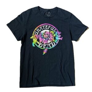 GRATEFUL DEAD Black T-Shirt Colorful Dancing Bears Size Medium Official Merch